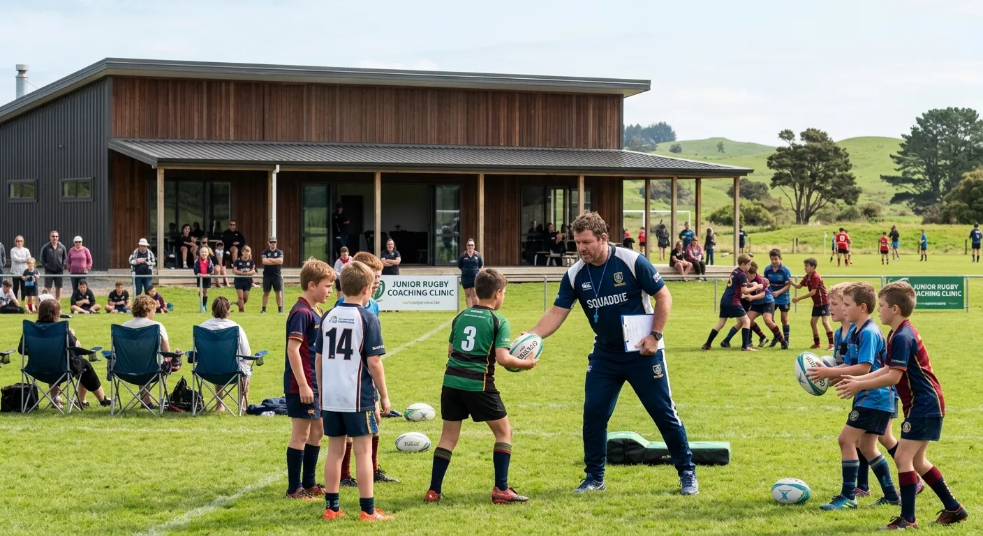 Community sports club with teams playing outside